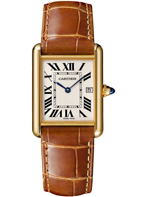 cartier mens leather watch|cartier watches with leather strap.